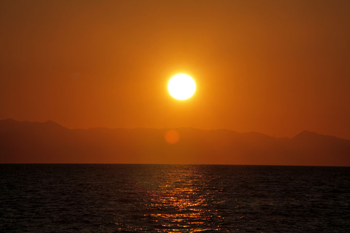 大野海岸の日没