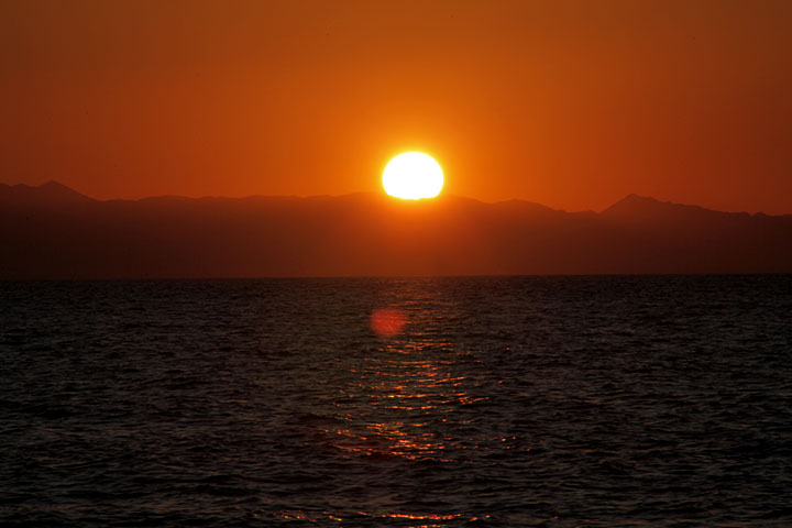 大野海岸の日没