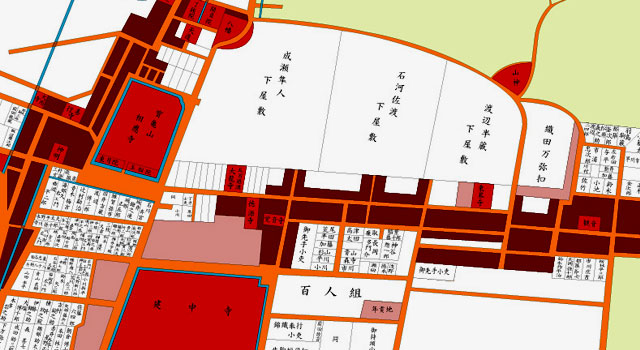 江戸後期の徳川園周辺地図