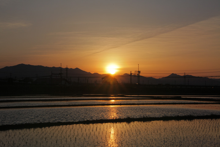 鈴鹿山脈の夕景