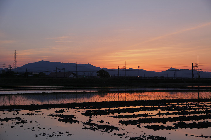 鈴鹿山脈の夕景