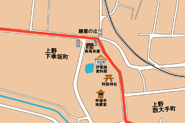 現代鍵屋の辻史跡公園周辺地図